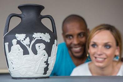 Couple admire Wedgwood's Portland vase at the World of Wedgwood