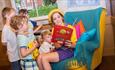 Children can get involved in story time at the CBeebies Land Hotel.