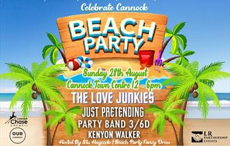 A poster for the Cannock Beach Party