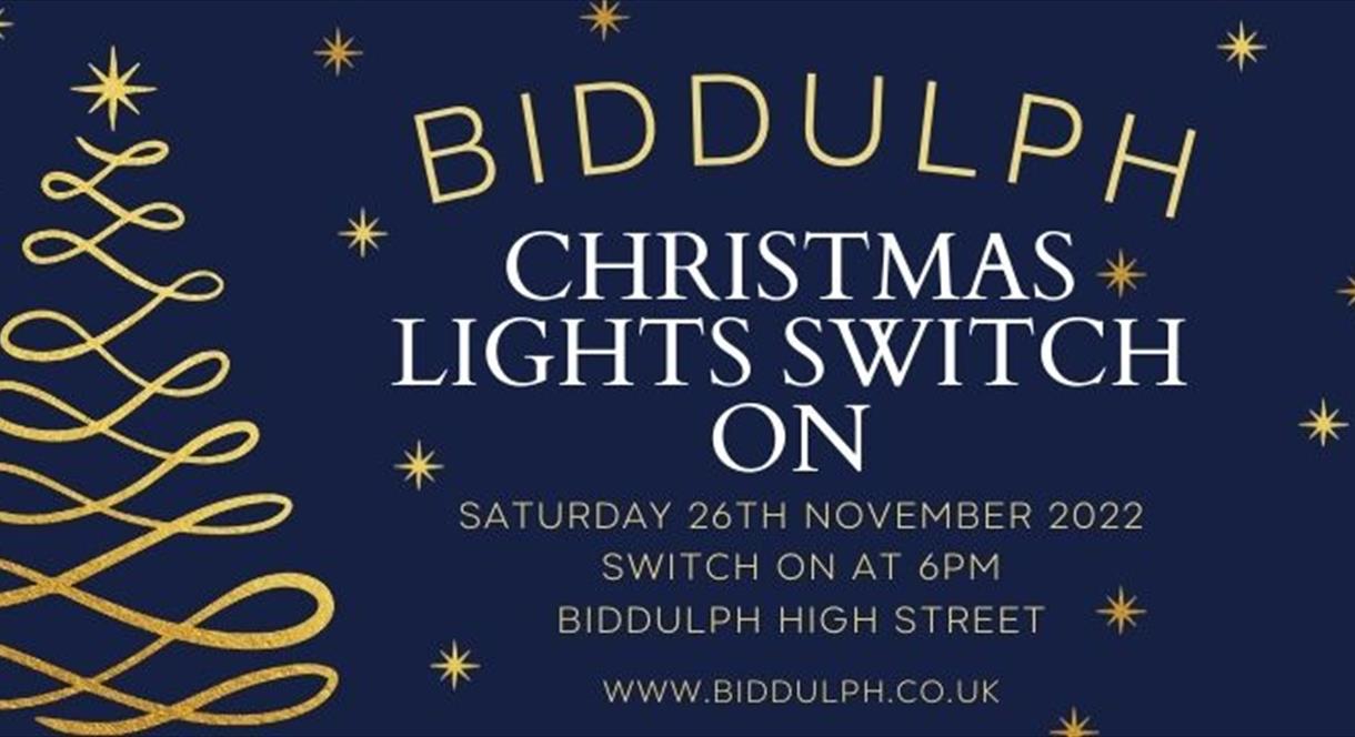 A graphic for Biddulph's Christmas Lights Switch-on, 2022