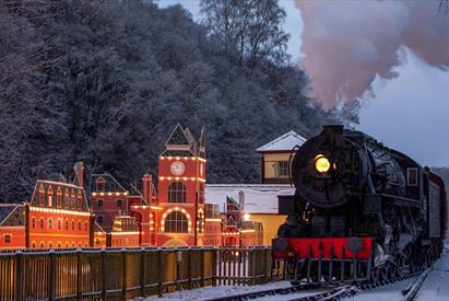 The magical train on its way to The North Pole, at Churnet Valley Railway, Staffordshire