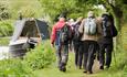 A group walks along the canal during an organised walk for the National Forest Walking Festival