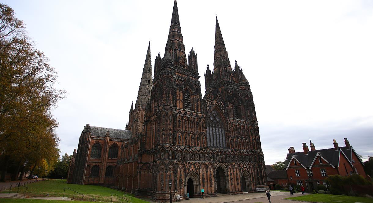 Outside Lichfield Cathedral