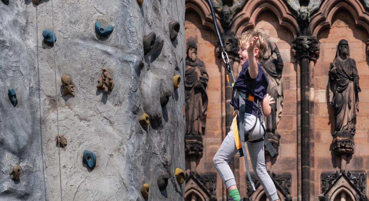Climbing at Lichfield Cathedral