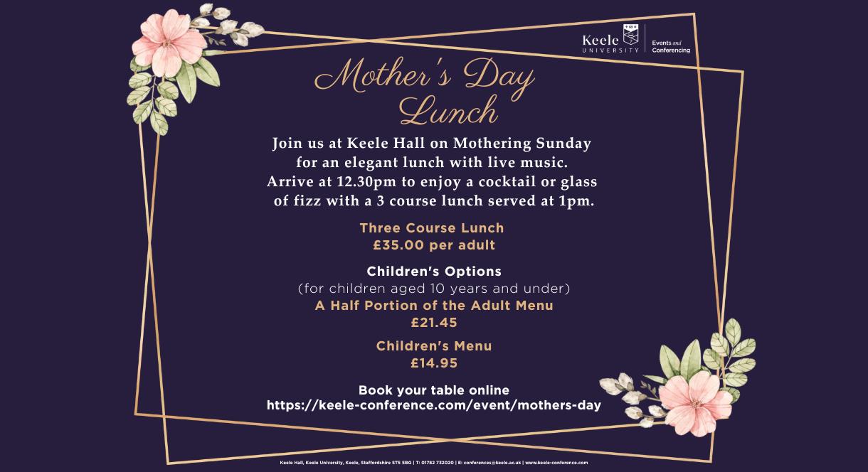 Mother's Day Lunch at Keele Hall