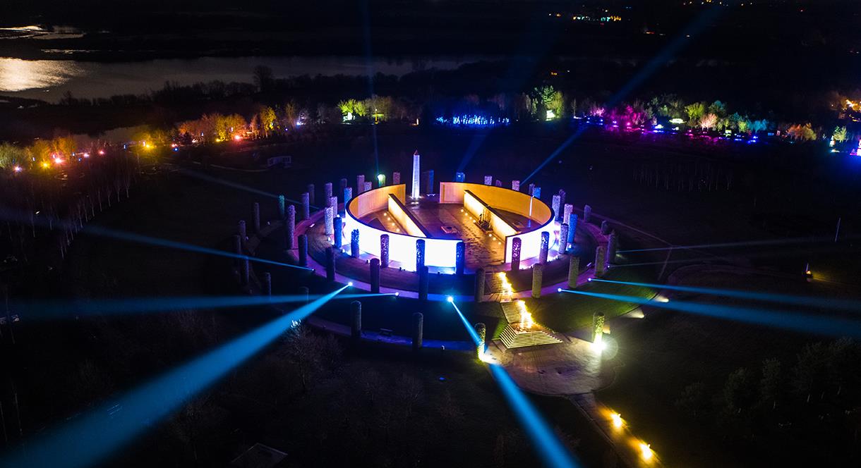 Illuminated Arboretum, an outdoor Christmas event at the National Memorial Arboretum, Staffordshire