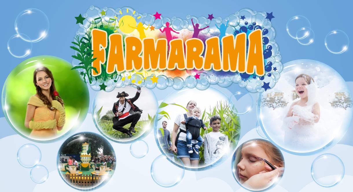 A graphic for Farmarama at the National Forest Adventure Farm