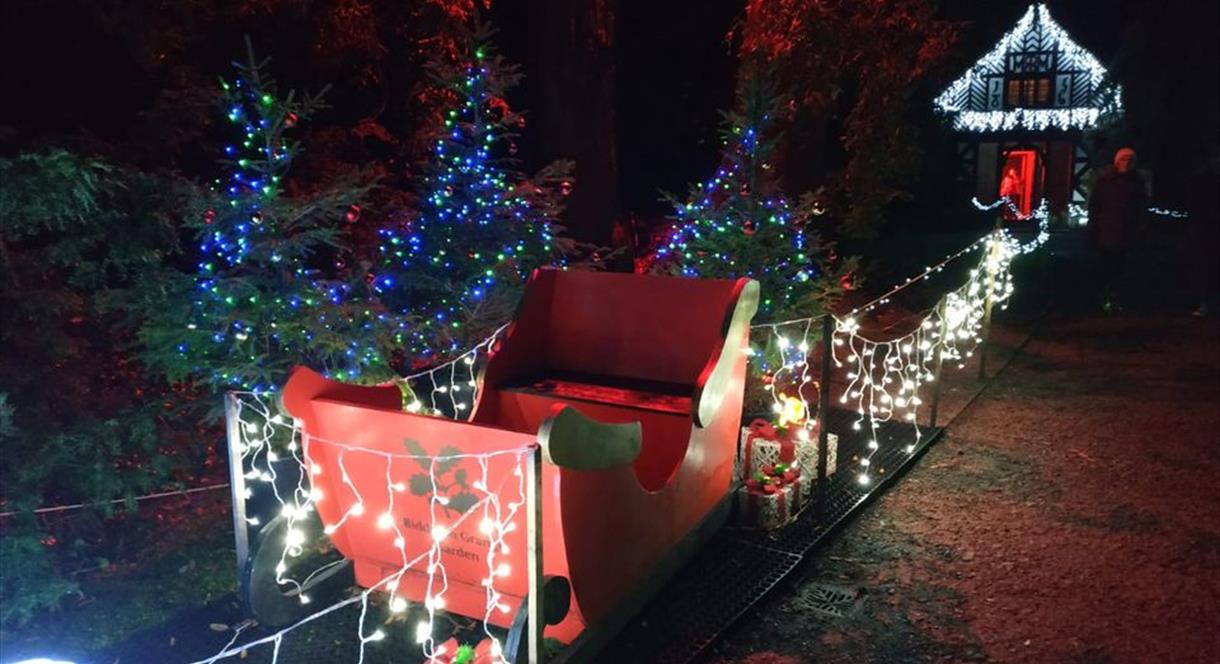 Santa's sleigh at Biddulph Grange Garden, Staffordshire