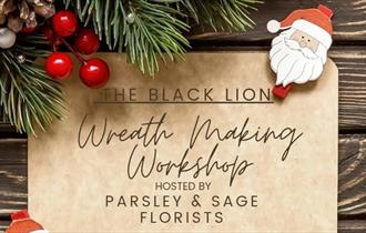 Wreath making workshops at the Black Lion with Parsley & Sage