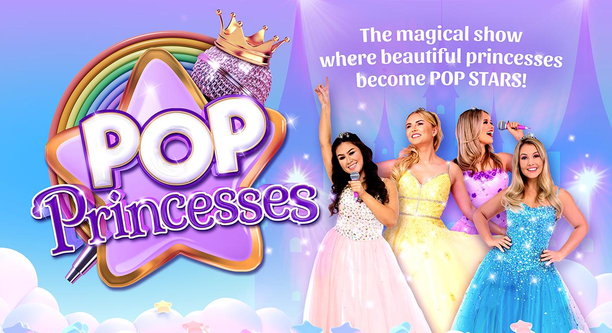 A poster for the Pop Princesses event, featuring the four stars of the show
