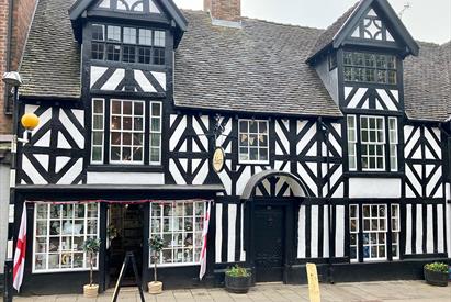 The beautiful Tudor exterior of Redeezine gift shop