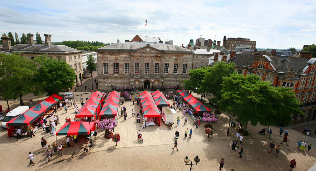 Stafford's market square venue for many of the town's popular events.