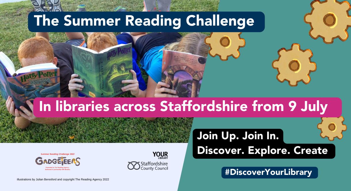 A graphic for the Summer Reading Challenge from Staffordshire Libraries