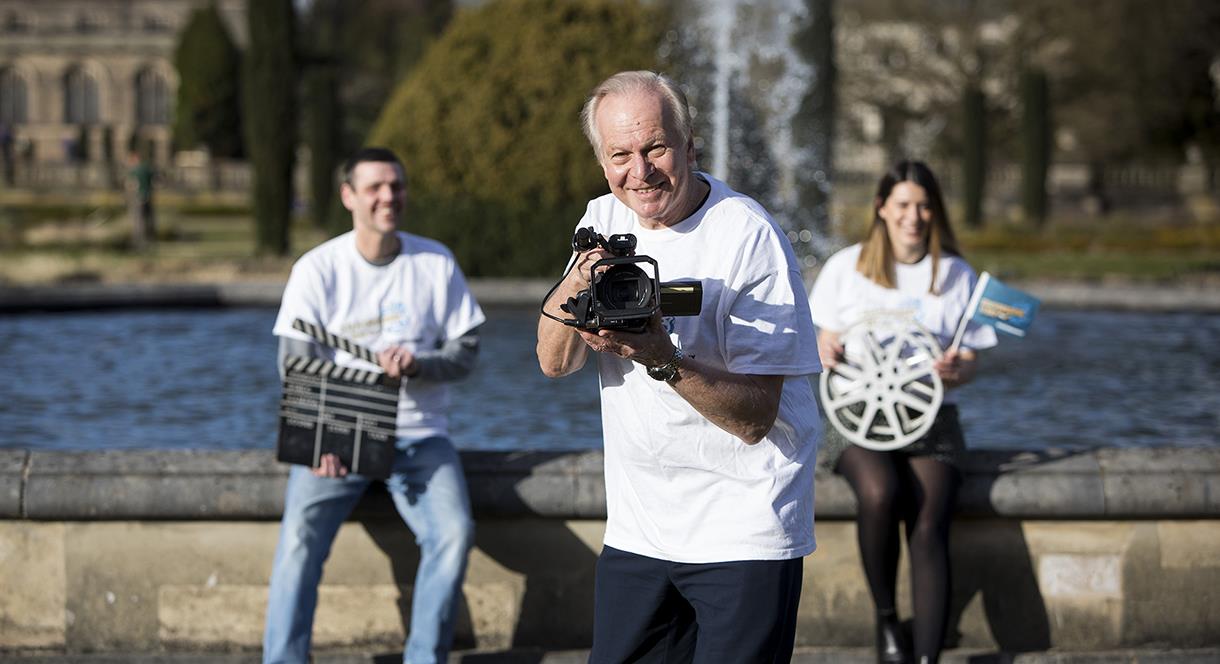 Richard Swancott, Ray Johnson and Charlotte Bowers at the launch of the 2021 Staffordshire Day Film Competition, at The Trentham Estate