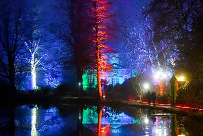 Enchanted Weston winter illumination experience at Weston Park, Staffordshire.