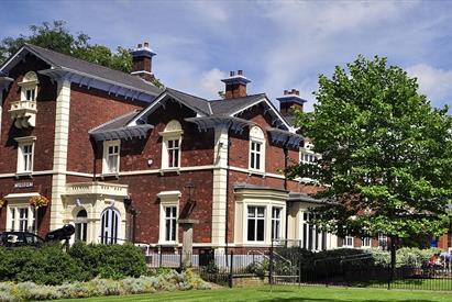 Photo of the exterior of the Brampton Museum on a sunny day