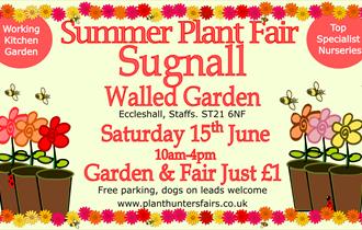 Image shows a graphic promoting the Summer Plant Hunters Fair
