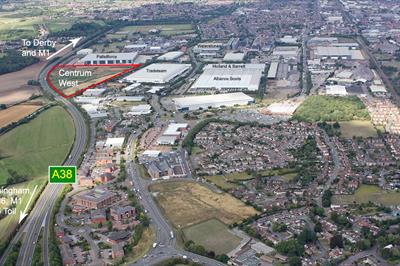 Aerial photograph of Centrum 100 Burton upon Trent