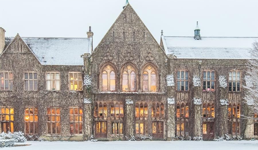 Cheltenham Ladies' College exterior in the snow