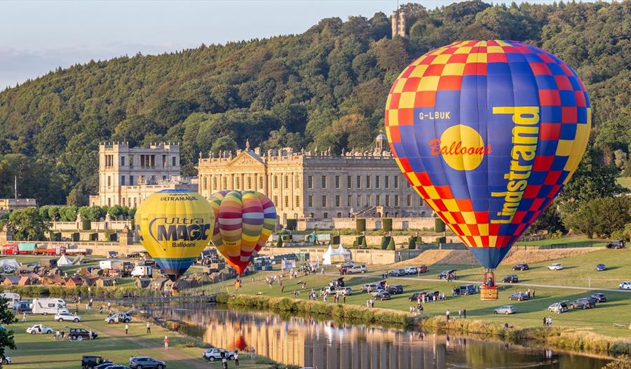 Hot air balloons at Chatsworth country fair