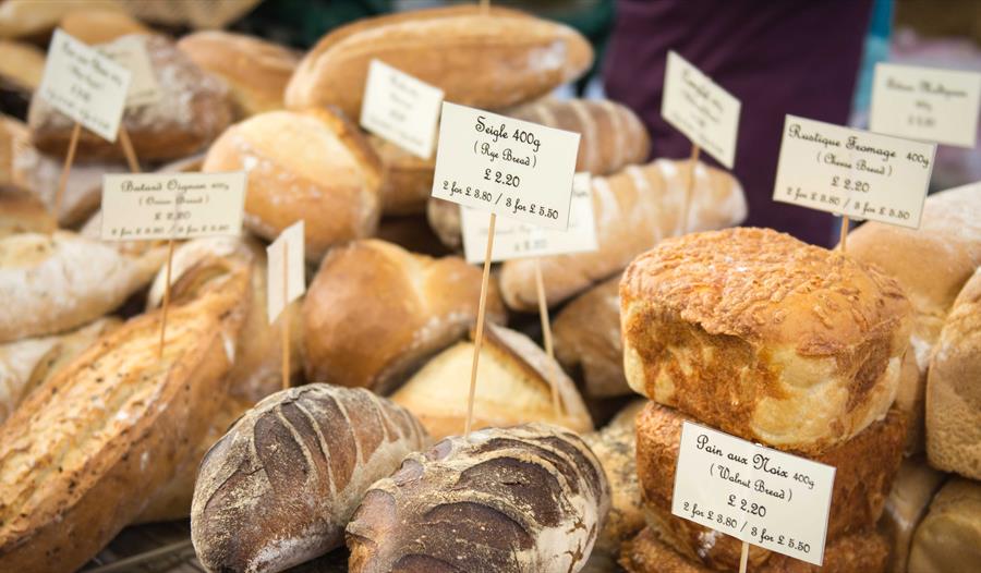 Variety of bread available