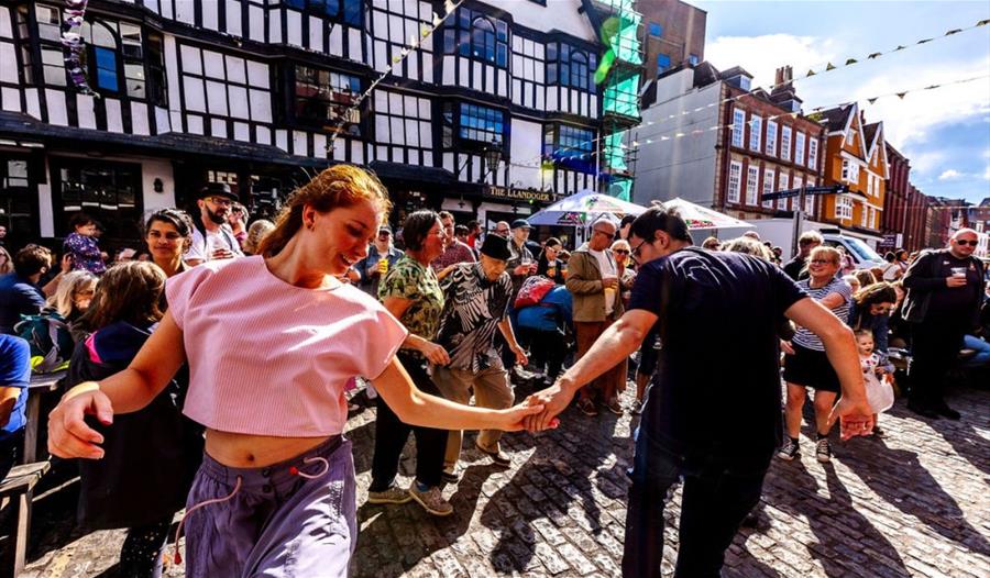 People dancing at Old City Sounds 2023