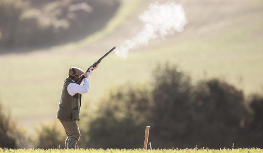 Image of someone clay pigeon shooting at South Causey Inn.