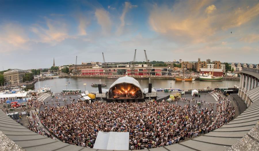 Bristol Sounds stage on Harbourside in Bristol