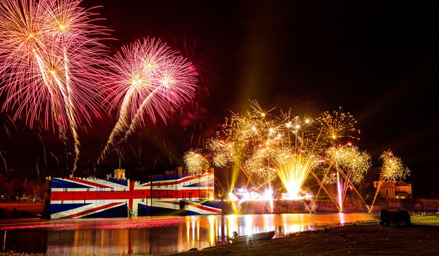 Amazing firework display at Leeds Castle.