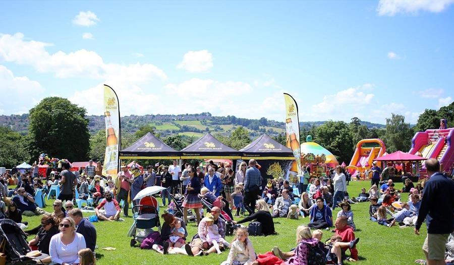 People sat in a field