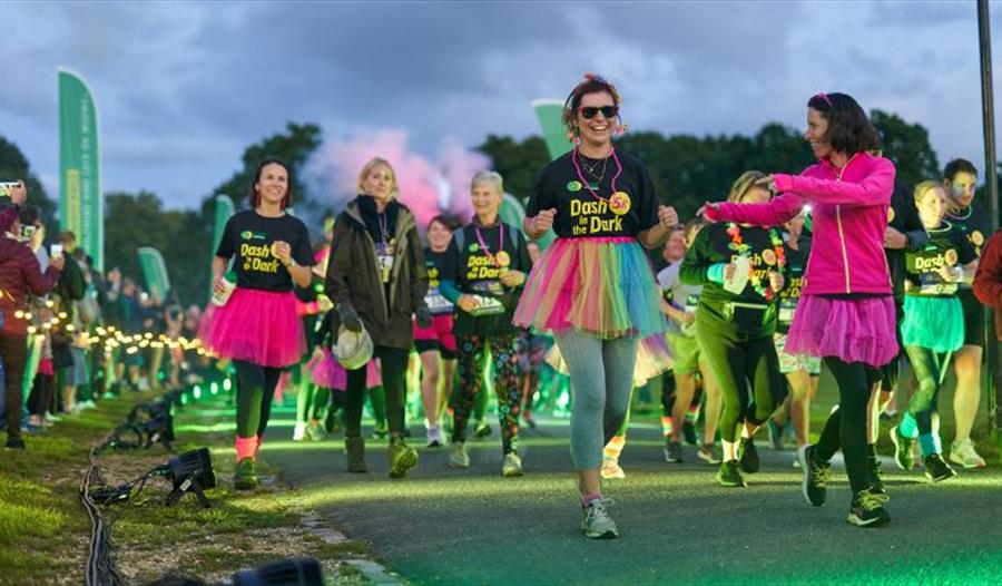 Group of people taking part in Dash in the Dark, charity event, what's on, activity, Isle of Wight - photo credit: Michael Illas