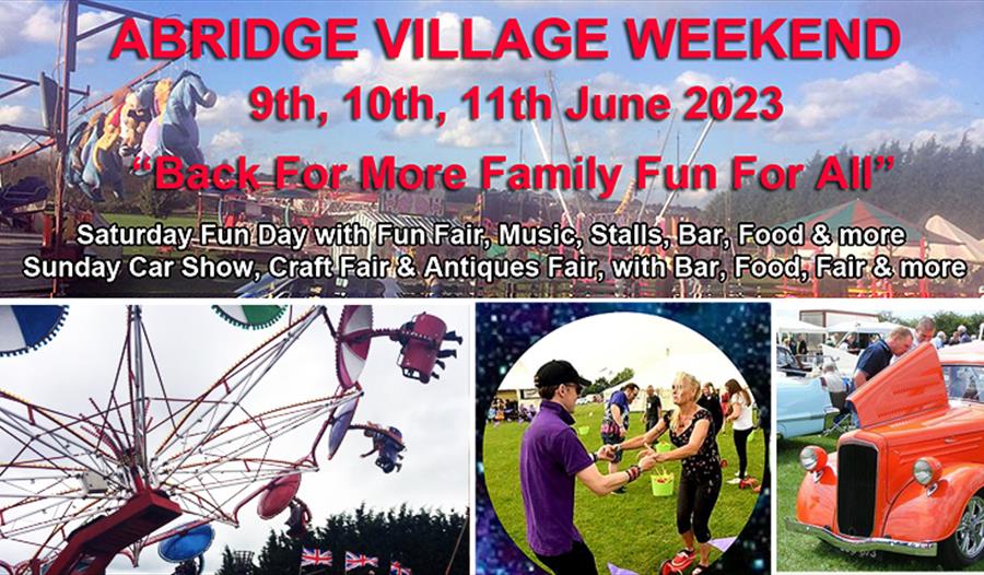Abridge Village Weekend, 9th to 11th June. Family fun for all.