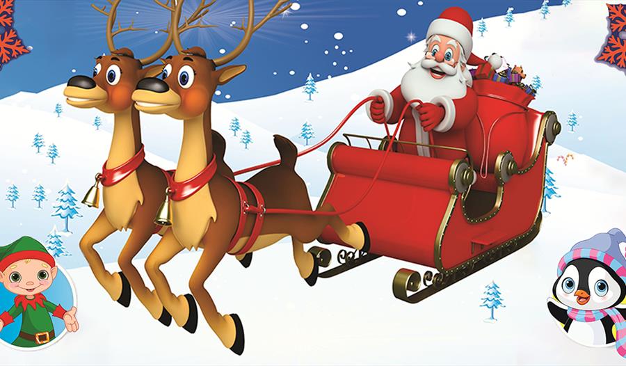 A cartoon of a Christmas scene
