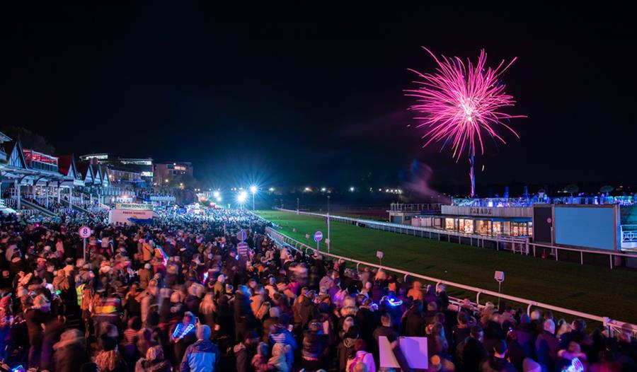 Firework display at Chester Racecourse