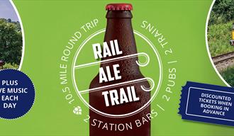 image of steam trains and a bottle of beer