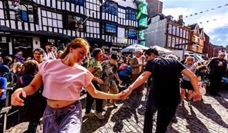People dancing at Old City Sounds 2023