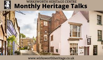 An image of the front of the heritage centre with texts: Monthly Heritage Talks and the website address.