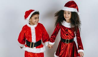 Children in Christmas costumes