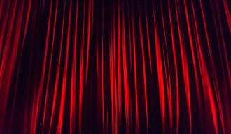Red stage curtains