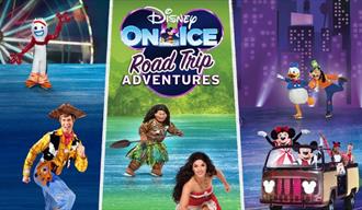 Graphic featuring the title of the event and various Disney characters, including Woody, Moana and Mickey Mouse