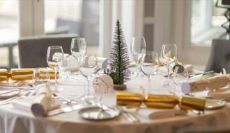 Festive table setting at The Seaview Hotel, Isle of Wight, Christmas event, what's on