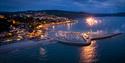 Fireworks over The Cobb harbour at Lyme Regis in Dorset. Photo copyright Max Redwood.