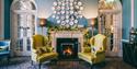 Fireplace and seating area