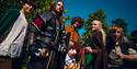 Festival goers in fantasy dress