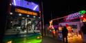 Southern Vectis bus in front of Christmas lights, Isle of Wight, event, what's on