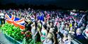 Flags and singing at the Battle Proms