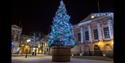 The Christmas tree takes pride of place in Stafford Market Square