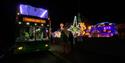 Southern Vectis bus in front of Christmas lights, Isle of Wight, event, what's on