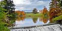 Long distance of a vast Lake and land before the  Sherborne Castle