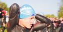 Competitors get ready for the 1.2 mile swim at Chasewater in Staffordshire